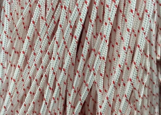 Weiß 6 - 10mm doppeltes Borten-Polyester-Seil 3/8 herein mit roten Indikatoren